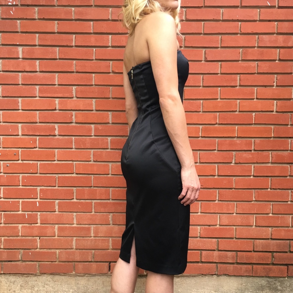 Express Bodycon Dress | Black Strapless Dress